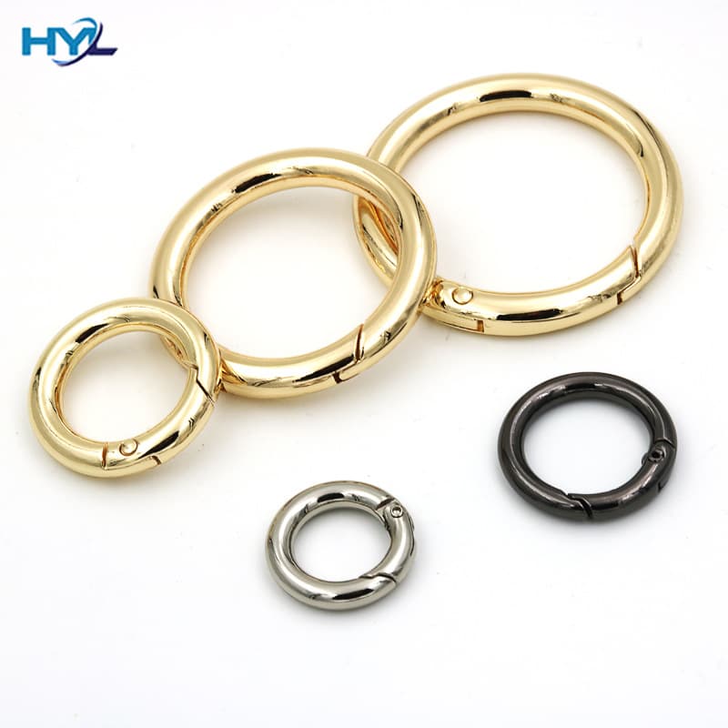 Spring Ring Factory Direct Zinc Alloy Spring Buckles, Open Rings, Metal Key Rings, Bag Hanging Rings, Circular Rings