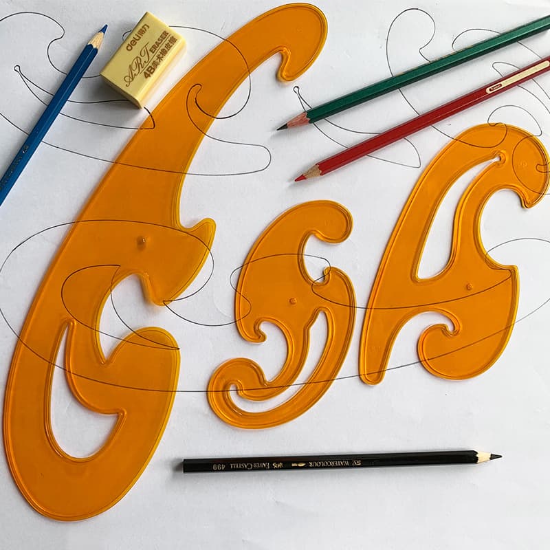 Curve Ruler Drawing Curve Board 3-Piece Set, Cloud Ruler Design Drawing Template, Cloud Shape Curve Board Factory Direct