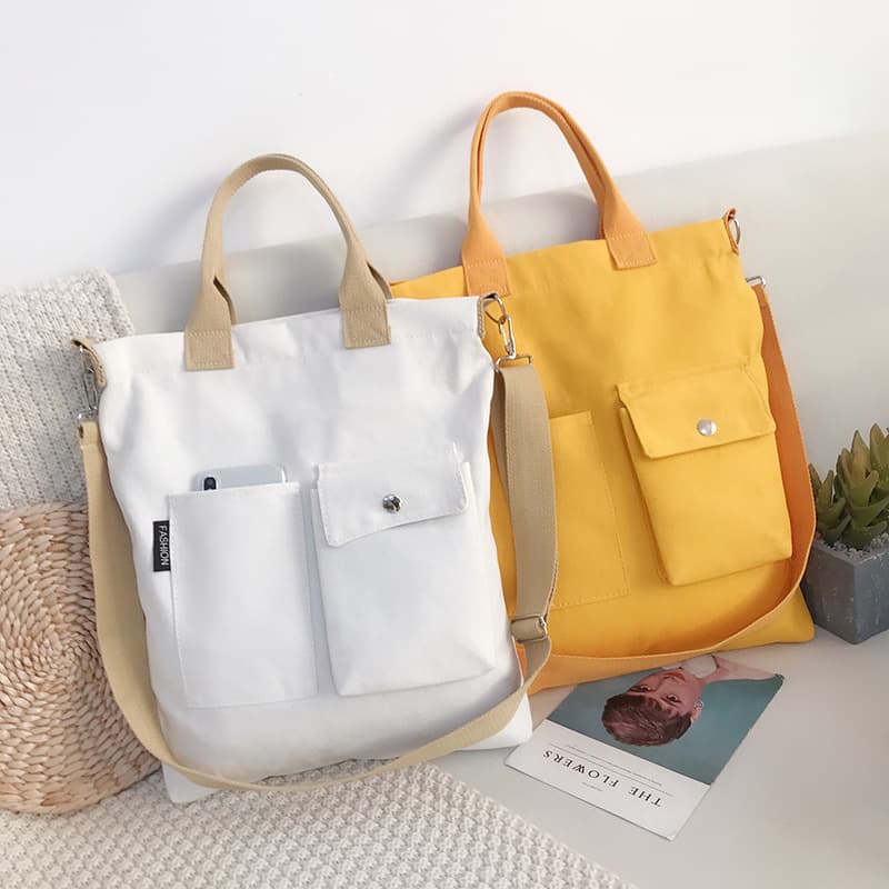 New Original Detachable Strap Canvas Shoulder Bag Korean Canvas Bag Crossbody Women's Bag Factory Direct Supply