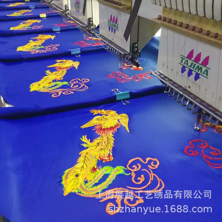 Computerized embroidery processing DIY customization, scarf and Hanfu cutting piece electronic embroidery, garment embroidery logo production OEM factory