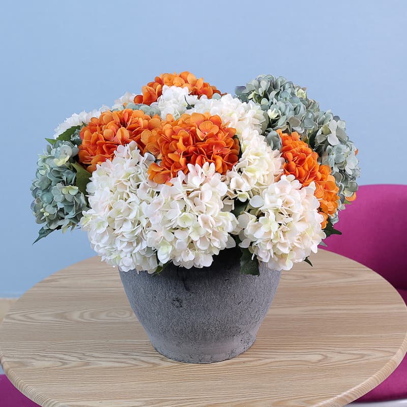 New Nordic Hydrangea Artificial Flowers Decorative Home Living Room Ornaments American Style Fake Flowers Wedding Bouquet