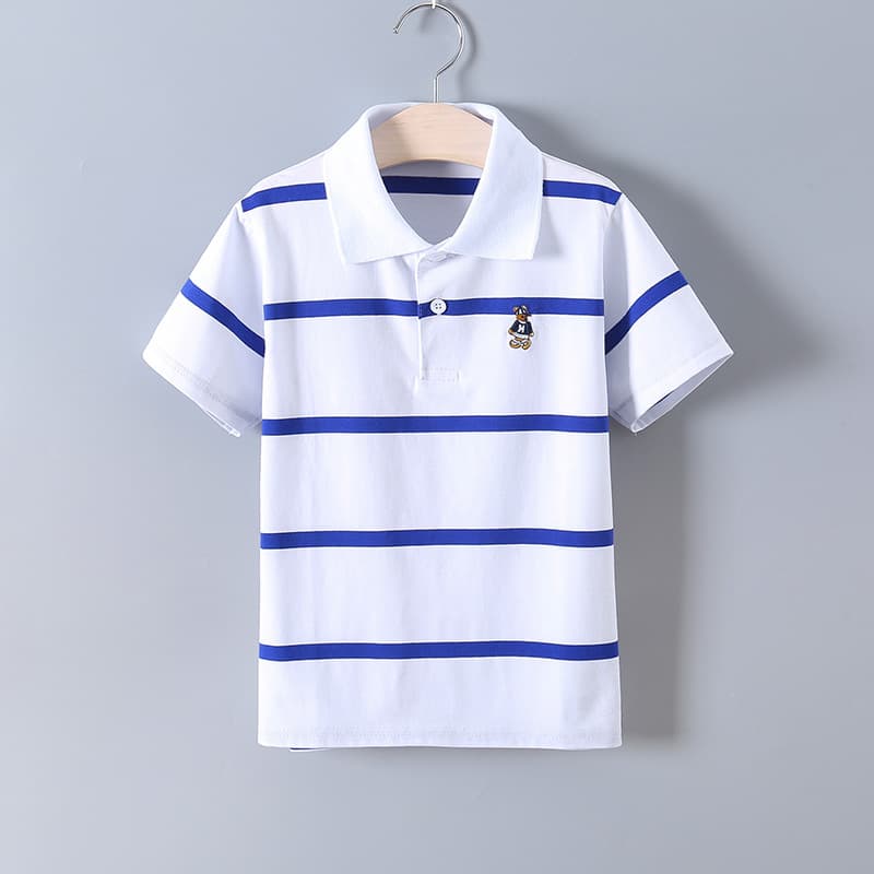 Kids Polo Short Sleeve T-Shirt Children's New Pure Cotton Medium and Large Size Girls Boys Summer Wear Baby Adult