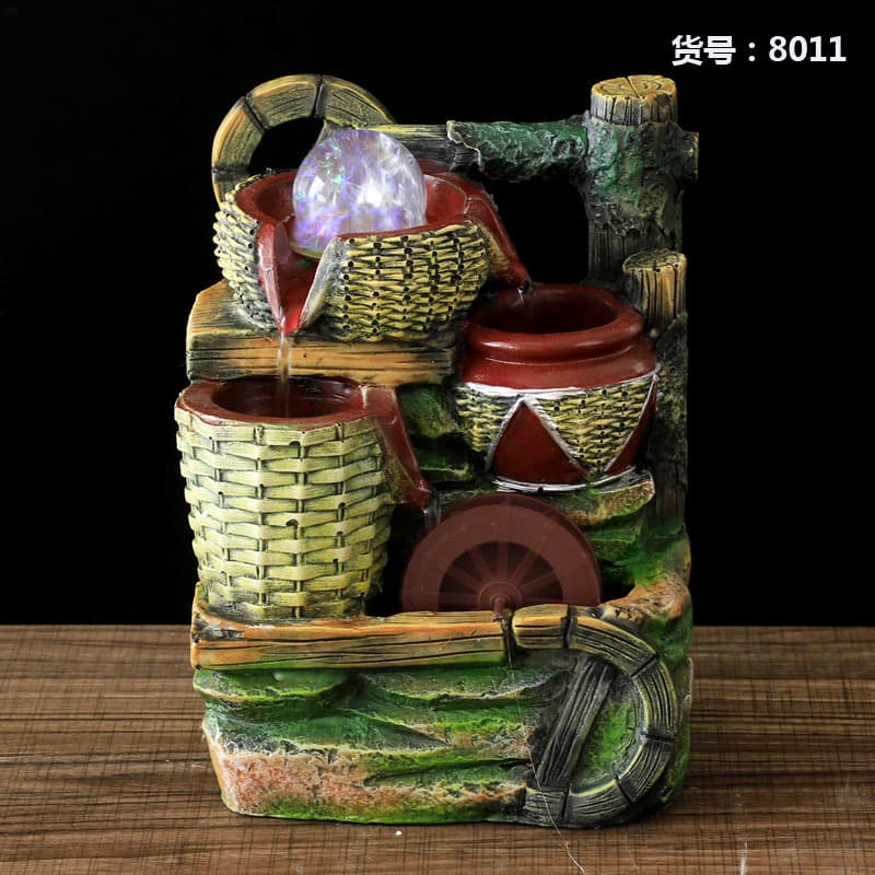 Simple European modern bottle insert living room entrance home decoration small rockery flowing water TV cabinet decoration 8011 dripping water