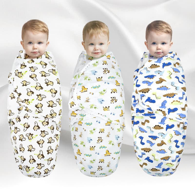 Amazon Export Baby 200g Cotton Swaddle Blanket Newborn Wrap Baby Sleeping Bag OEM