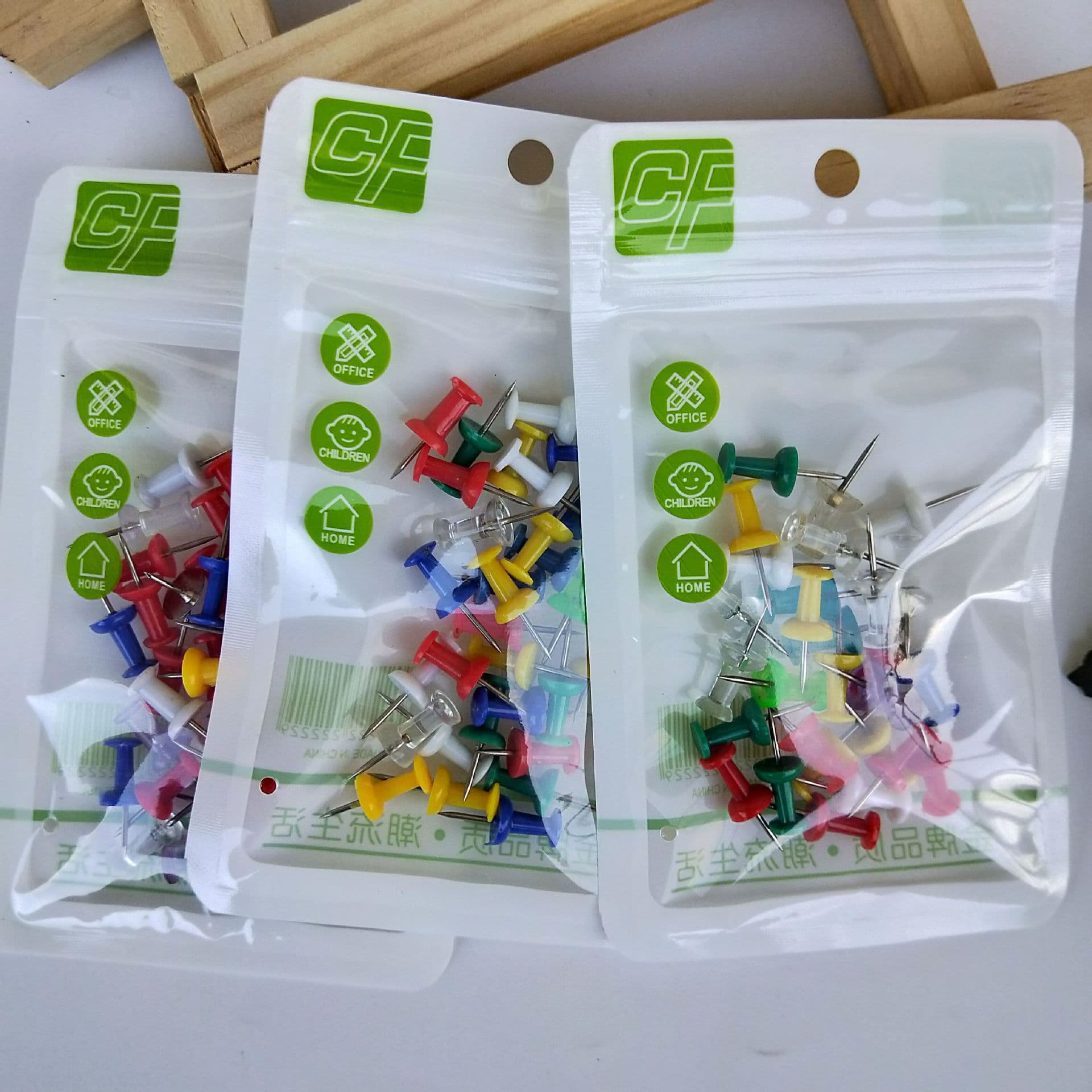 Bagged Tacks, Colored Tacks, Office Supplies, Student Supplies, Wholesale from Dollar Stores