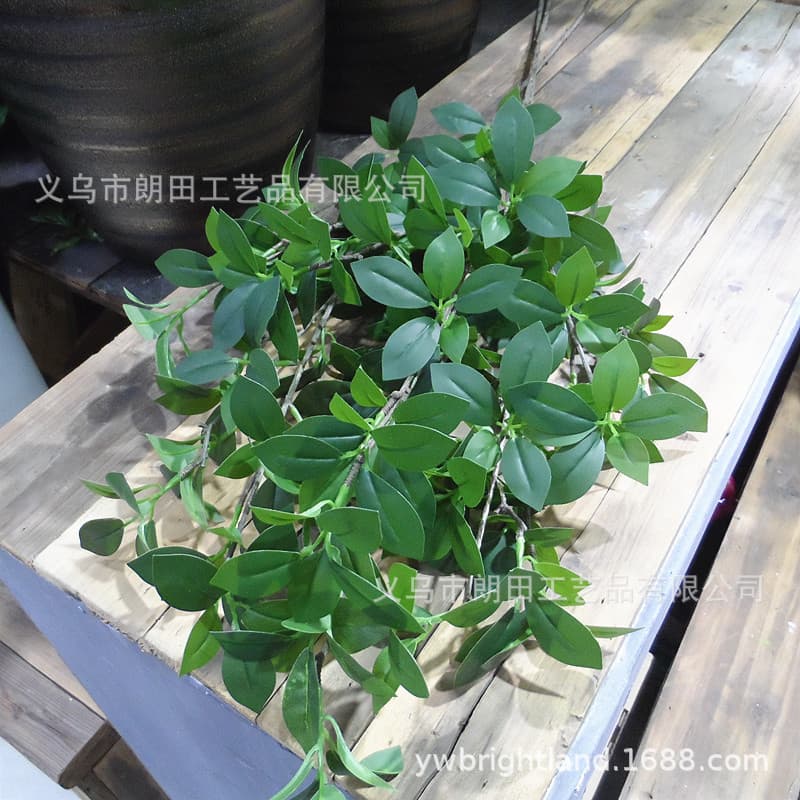 New Style Artificial Leaves Fake Plastic Single Stem Long Stalk Textured Holly Leaves Set Decor Arrangement Fig Leaves