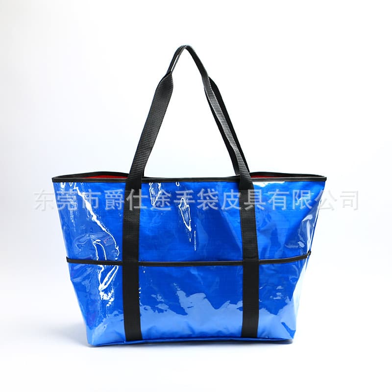 European and American Minimalist PE Woven Tote, Waterproof Eco-Friendly Woven Shopping Bag, Multi-functional Woven Shopping Bag