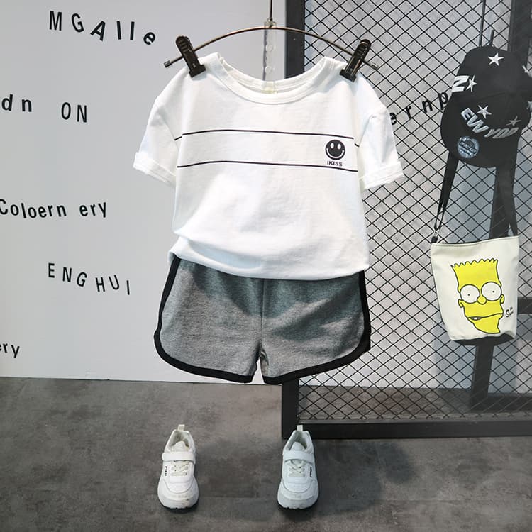 2019 new summer style boys and girls short-sleeved shorts two-piece set baby cotton T-shirt sports suit 1-2-3-4 years old