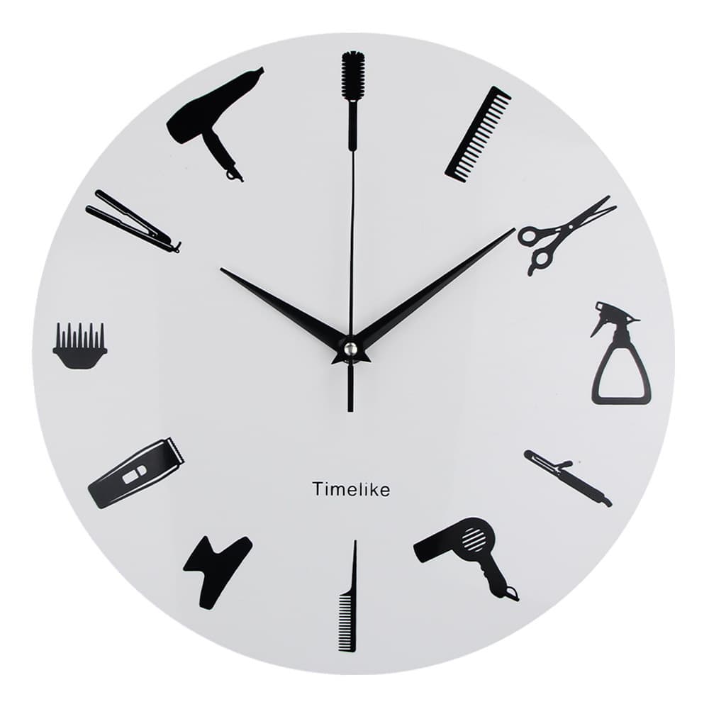 European Creative Acrylic Hair Salon Wall Clock Living Room Decorative Clock Barber Shop Wall Clock