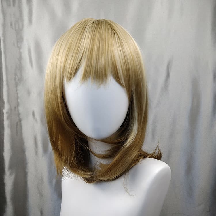 European and American Fashion Wig for Women - Short Hair, Long Straight Hair, Air Bangs, Medium-Long 613 Gradient Hair Set, Long Hair Face-Framing Style