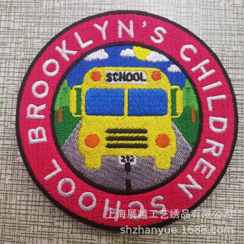 Computer embroidery factory processing and customization, garment piece logo embroidery production OEM, children's cloth patch letter embroidery