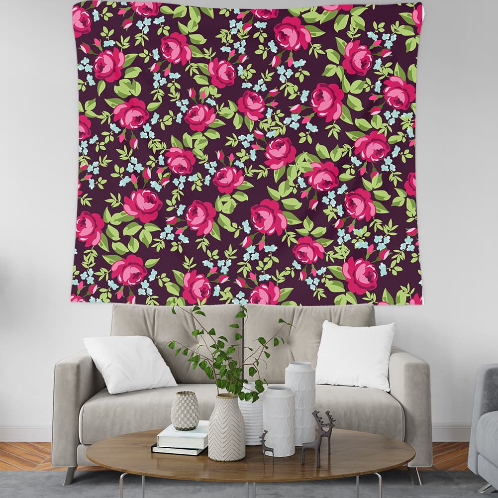 Embroidery 2-day wide large-format hanging cloth floral hippie style printed home tapestry wall hangings