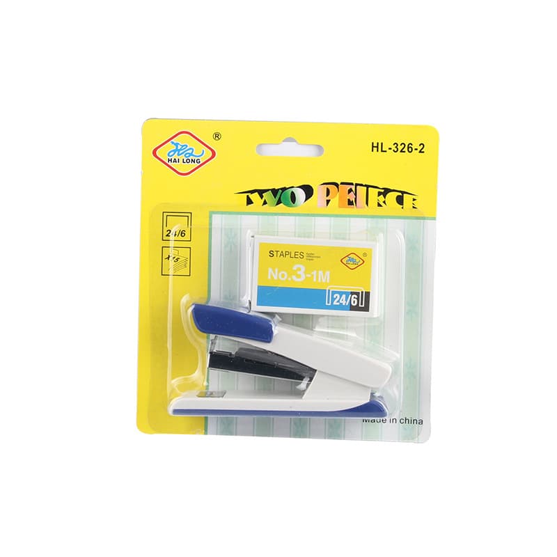 High-Quality Recommended Mini Dual-Color Plastic Stapler Binder, Premium Office Supplies