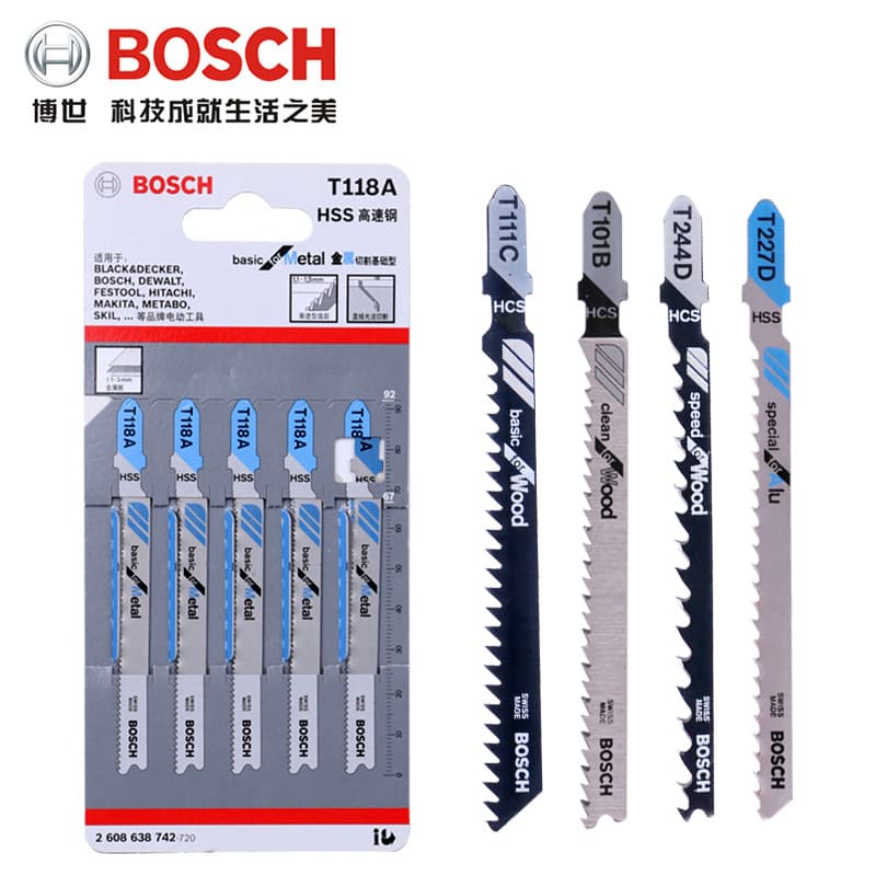 Bosch Jigsaw Blades for Wood, Aluminum, Metal Cutting, Stainless Steel, T118A/T111C