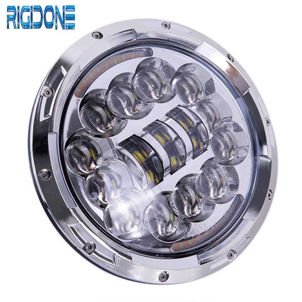Suitable for Wrangler car headlights 7-inch headlights LED modified car lights Harley headlights 90W white and yellow daytime steering