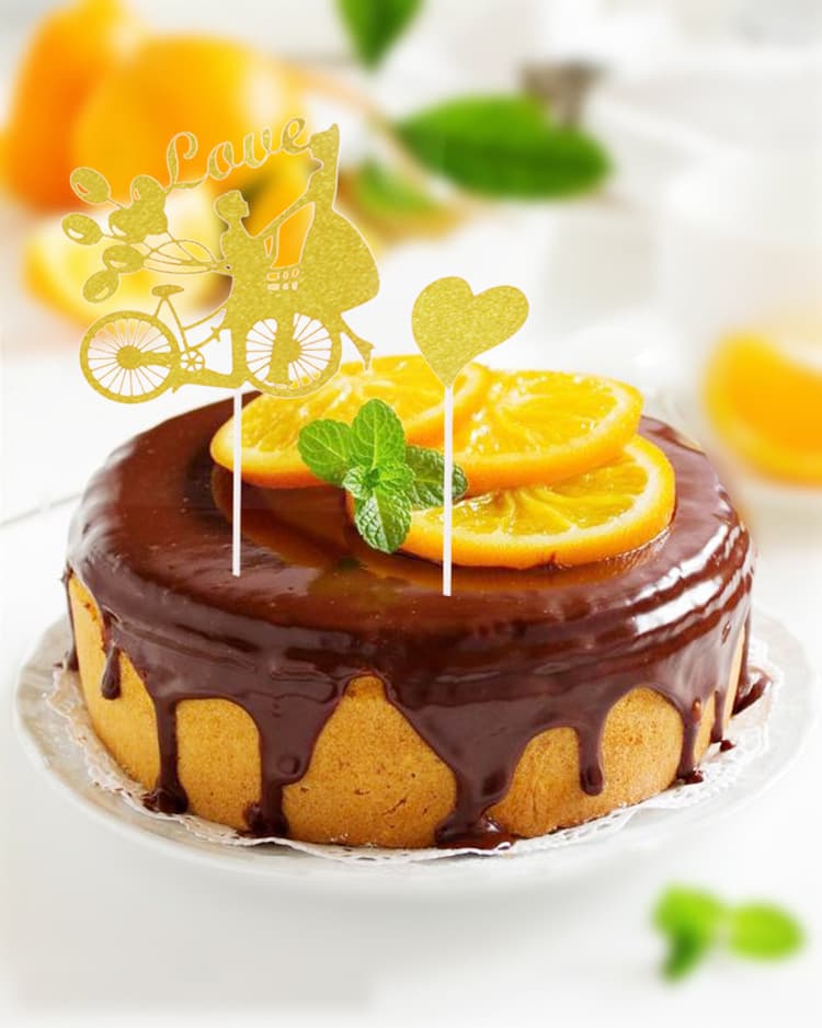Baking Packaging Dessert Cake Decoration Supplies Couple Heart Happy Cake Insert Flag Cake Insert