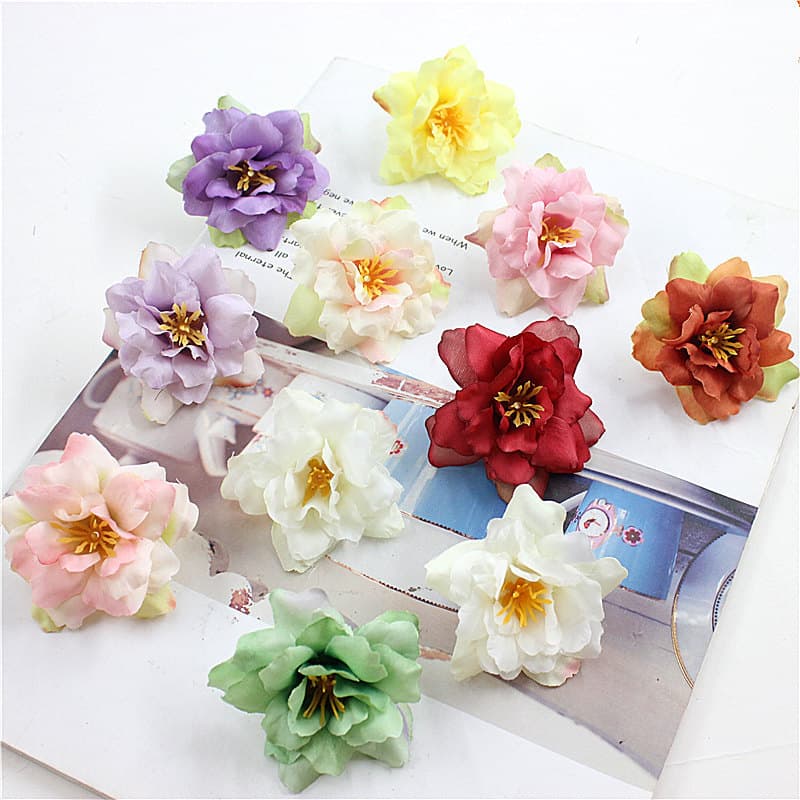 5.5cm Wedding Artificial Flower Decoration Small Wild Rose Flowers Silk Flower DIY Flower Globe Fairy Flower Arrangement Arch Flower Head