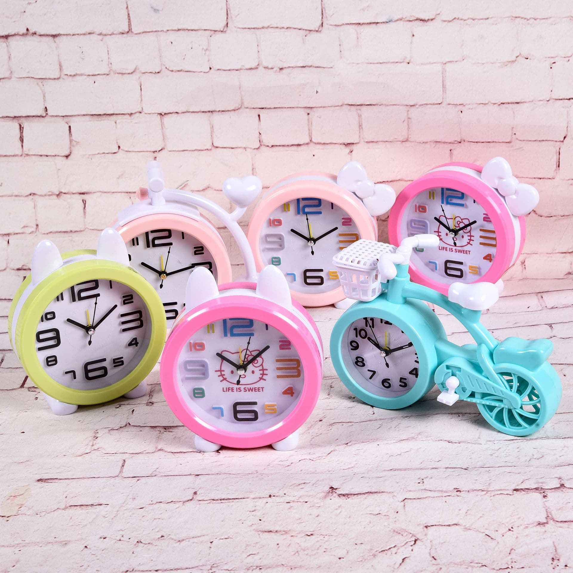 New Fresh Bicycle Cube Colorful Word Children's Alarm Clock Factory Direct Wholesale Gift