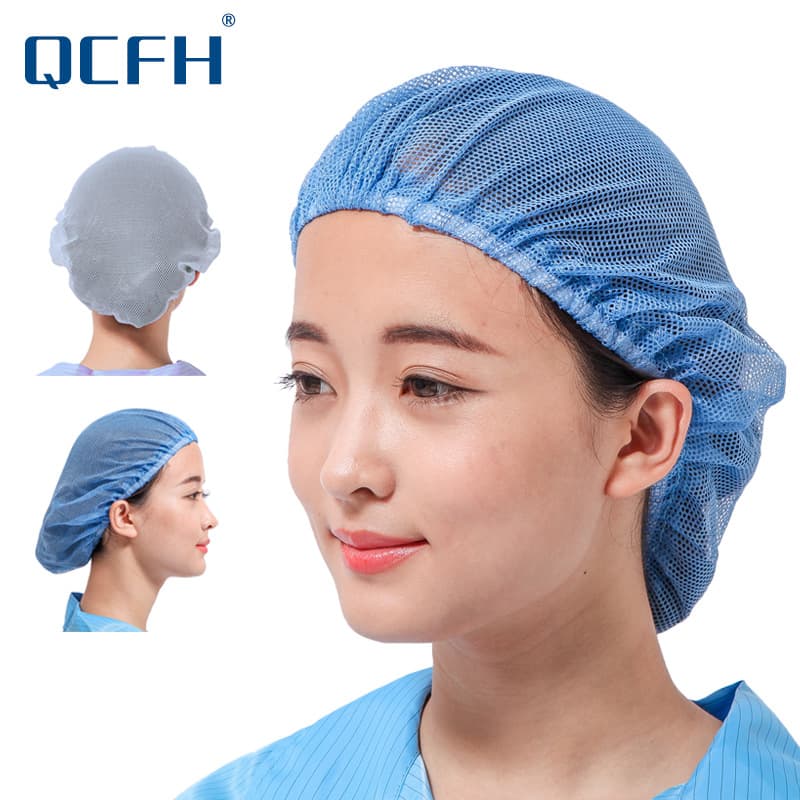 Food Factory Mesh Cap, Anti-Static Breathable Net Hood for Electronics Workshops, Unisex Summer Hygiene Model