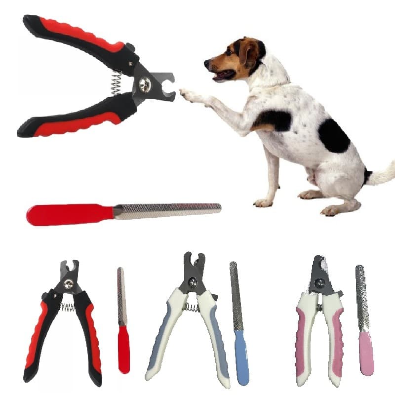 Pet Nail Clipper Grooming Tool Stainless Steel Dog Cat Nail Trimmer Set with File