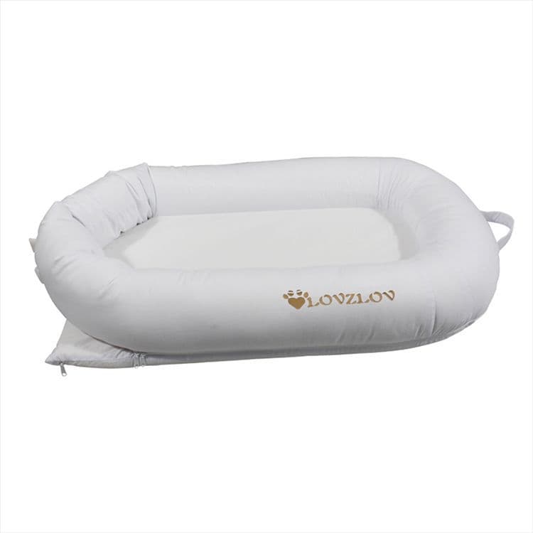 Portable baby crib, 100% cotton, anti-squeeze, adjustable, washable, white, factory direct supply.