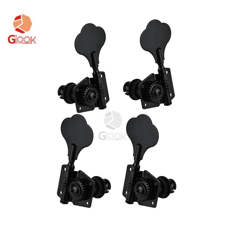 Electric Bass Tuning Pegs Open Gear Bass Tuning Pegs with Clover Handle Bass Machine Heads Accessories Wholesale Black