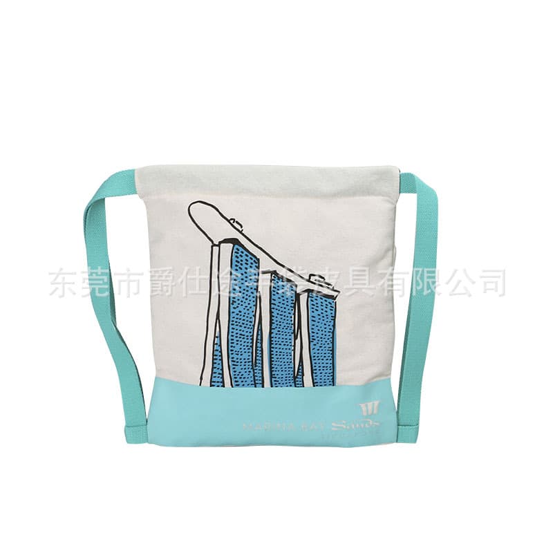 Casual sports canvas storage bag, 100% cotton drawstring canvas bag, travel canvas storage organizer bag