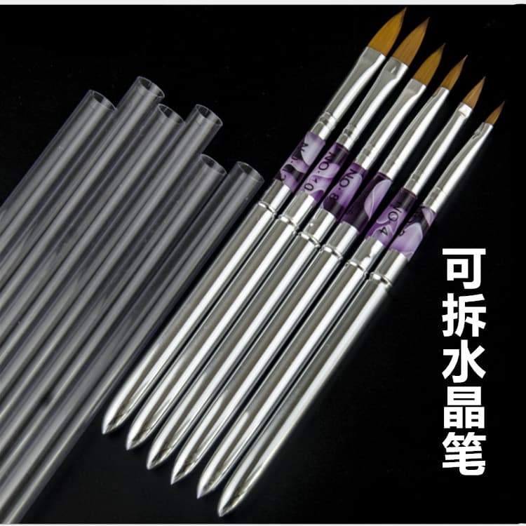 Nail Art Brush Tools Folding Rod Crystal Pen Steel Pipe Combination Crystal Pen Carved Pen Crystal Nail Special Pen
