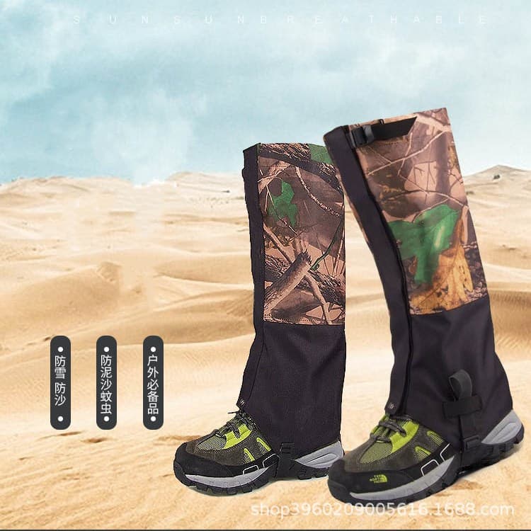 Outdoor Camping Hiking Camouflage Snow Gaiters, Disguise Foot Covers, Jungle Crossing, Dry Leaf and Grass Protection Against Scratches and Insect Bites