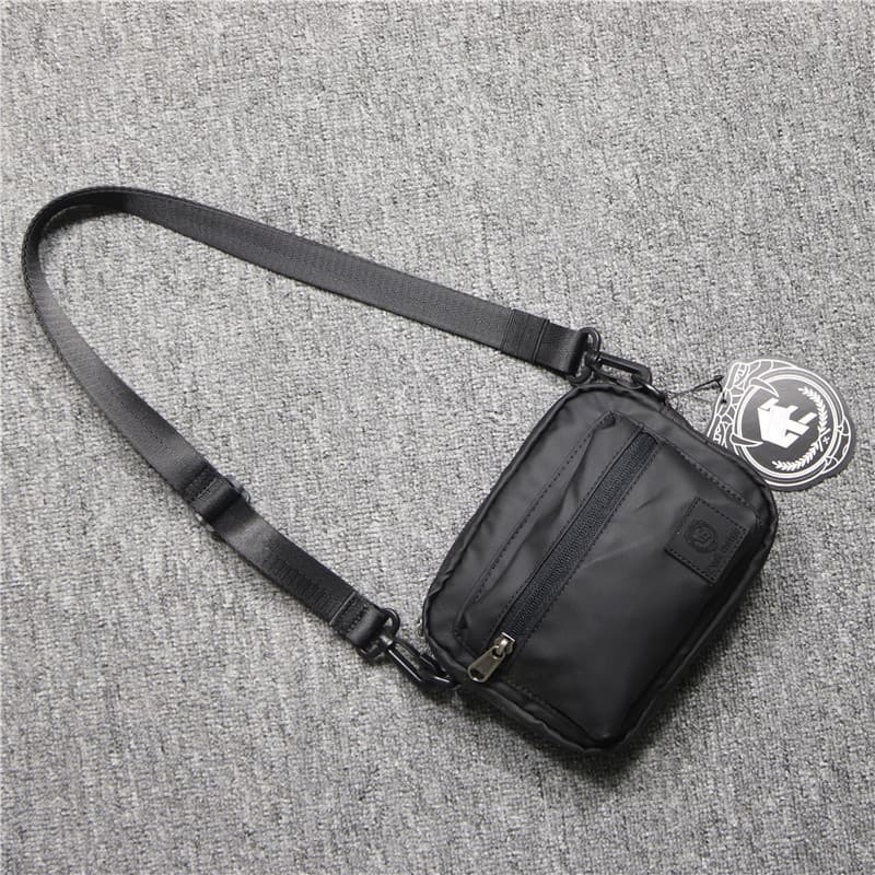 Dark Energy Trendy Waterproof Oxford Cloth Men's Single Shoulder Crossbody Small Bag Casual Crossbody Black Coin Purse Handbag