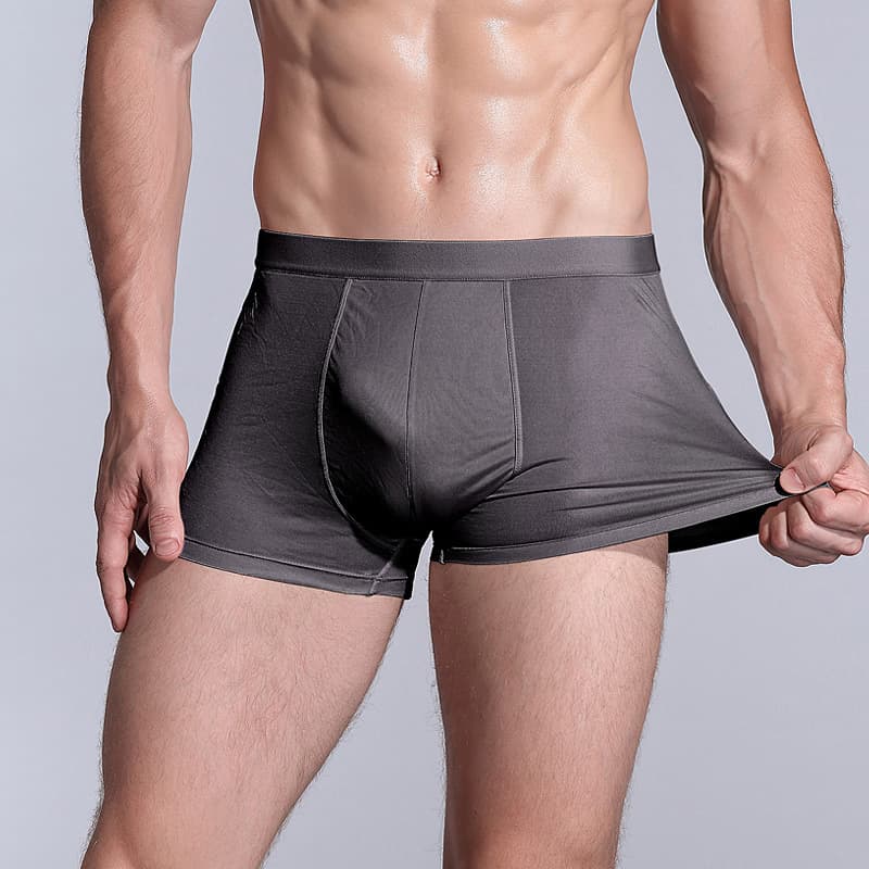 Summer Men's Mid-Rise Silk Underwear Mulberry Silk Double-Layer Gusset Boxer Briefs Comfortable Breathable Men's Boxer Briefs