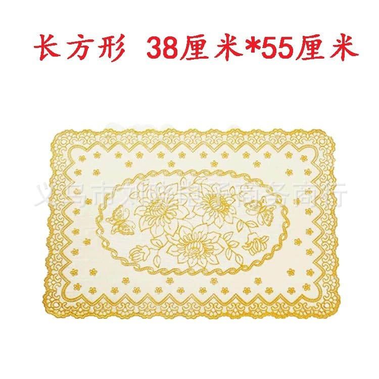 Factory Direct High-Quality PVC Gold Foil Placemat Table Mat Coaster Coffee Table Mat Coffee Table Cloth 38cm*55cm