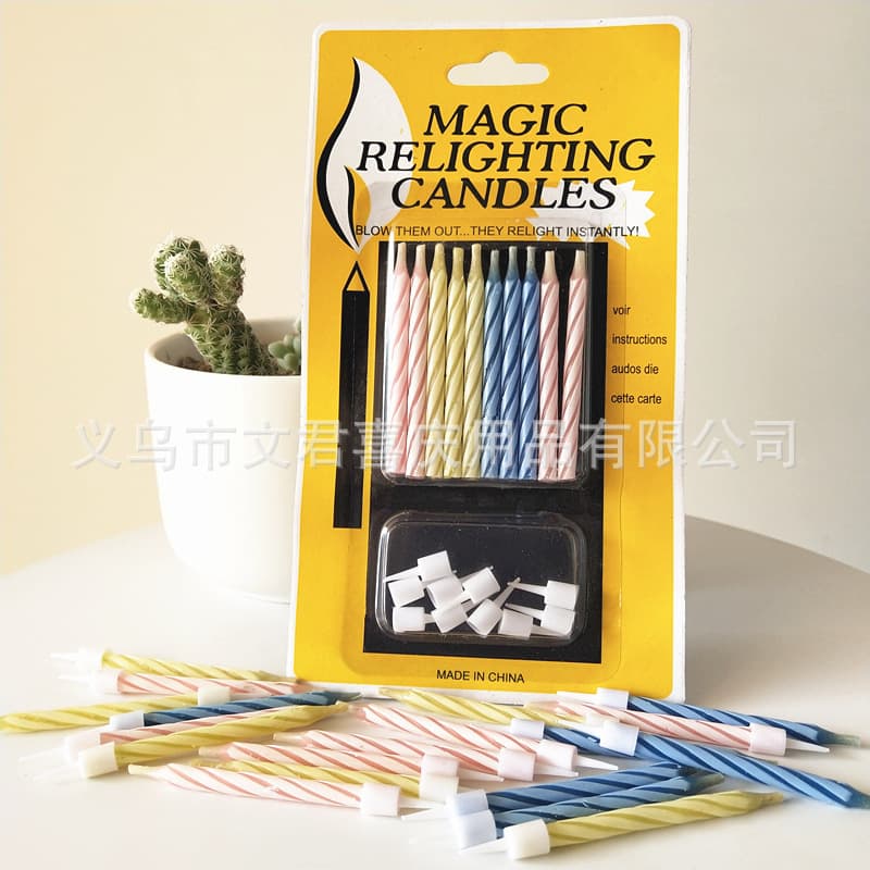 Inextinguishable candles, colorful threaded birthday candles, creative internet celebrity TikTok magic revival tricks props