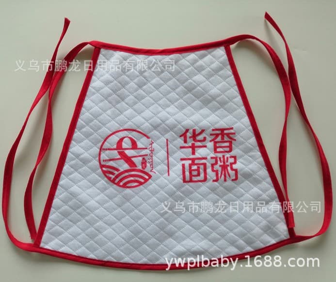 Custom Cotton Waterproof Eco-Friendly Printed Embroidered Bib for Restaurant Dining Children