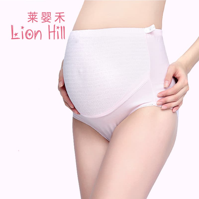 Factory Wholesale Maternity Belly Support Underpants, Bark Wrinkle All-Cotton Underpants, Adjustable Waist for Pregnancy Large Size Pure Cotton Underpants