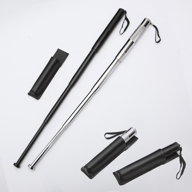 Self-Defense Convenient Defense Stick, Wholesale Carbon Steel Telescopic Baton, Four-Section Retractable Baton with Hanging Design