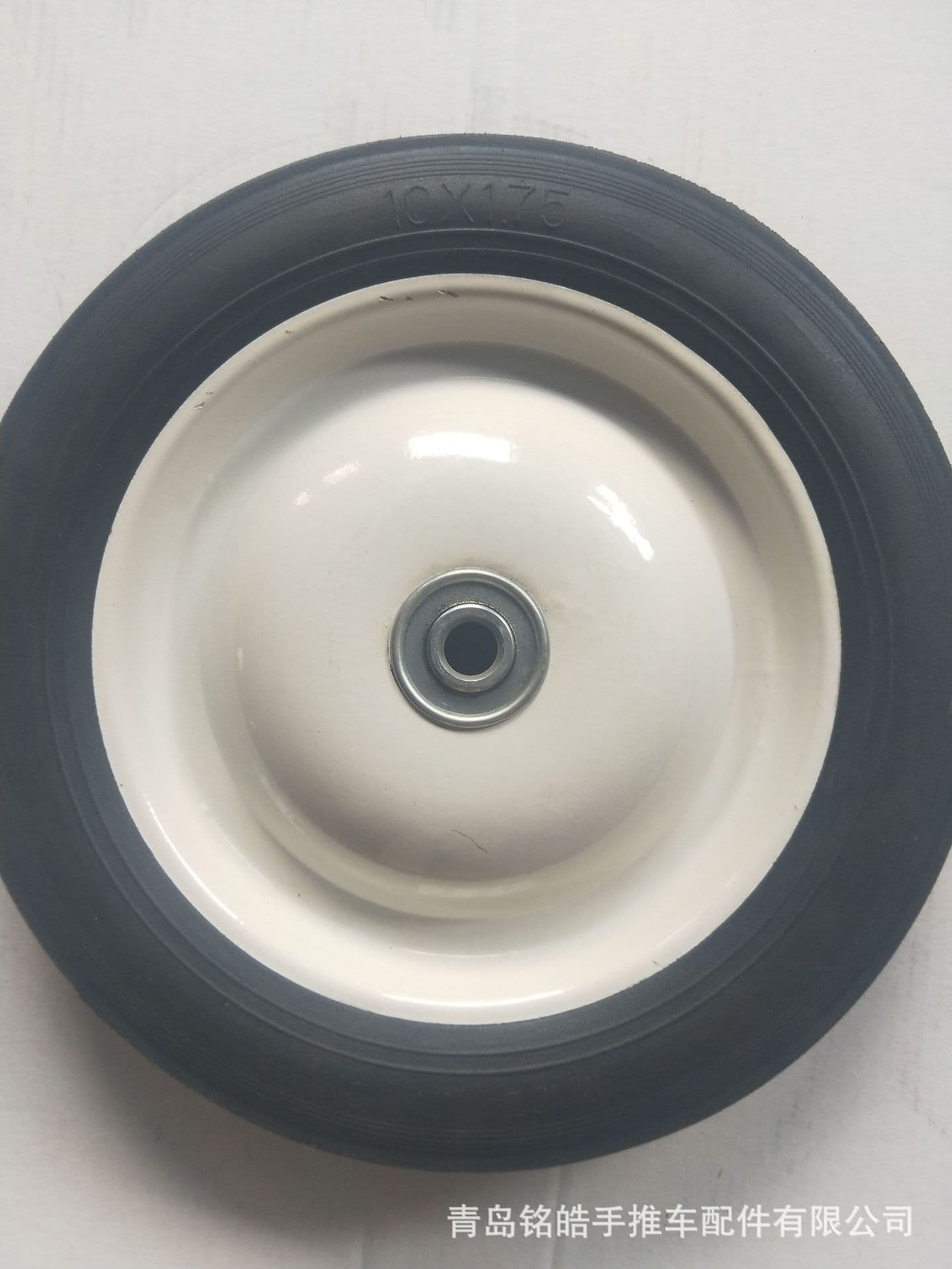 Qingdao Stock Supply Quiet Rubber Powder Solid Wheel Tool Cart Caster Wear-Resistant Puncture-Proof 10-inch Solid Wheel
