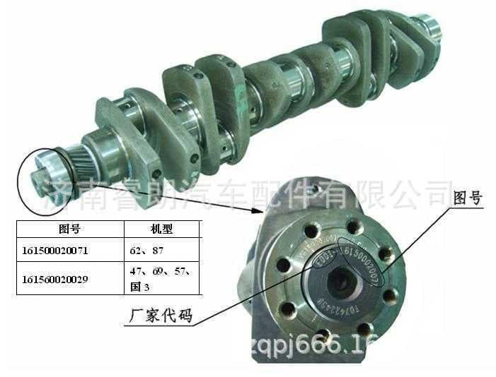 Manufacturer and wholesaler of Sinotruk Howo Shandeka complete vehicle parts, 161560020029 crankshaft assembly