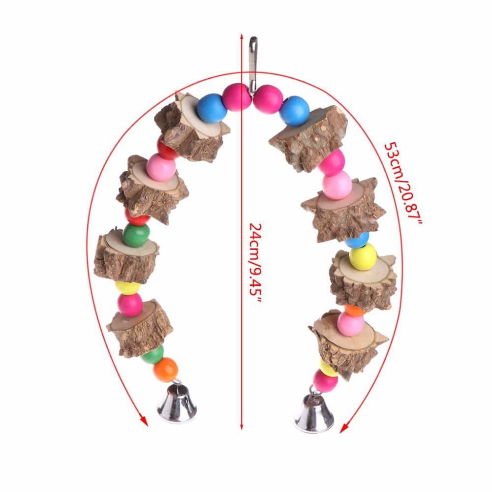 Sichuan Pepper Wood Chewing Toy for Parrots, Wooden Cotton Rope Swing, Bird Cage Accessories, Pet Supplies