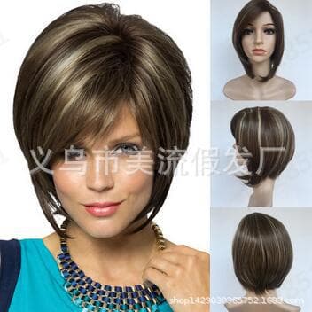 Cosplay Wig High Temperature Silk Short Blonde Mixed Color Long Curly Wig Anime European American Wig In Stock