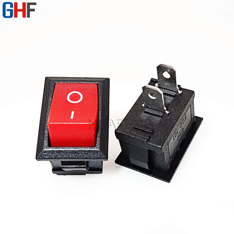 Rocker switch KCD1-101 two-pin two-position, bevel/flat all-copper, power rocker switch IO 15*21MM