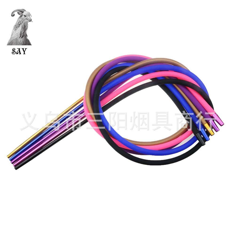 Sanyang Network Factory Direct Sales Arabian Hookah Pipe High-grade Silicone Body Aluminum Alloy Handle