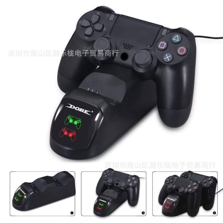 PS4 Wireless Controller LED Charging Station, Compatible with PS4 Pro, PS4 Slim, and Standard PS4, Dual Controller Charger