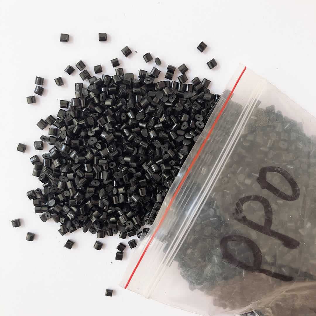 PPO plastic granules, black reinforced G10, factory direct, runner scrap, ultrasonic weldable.