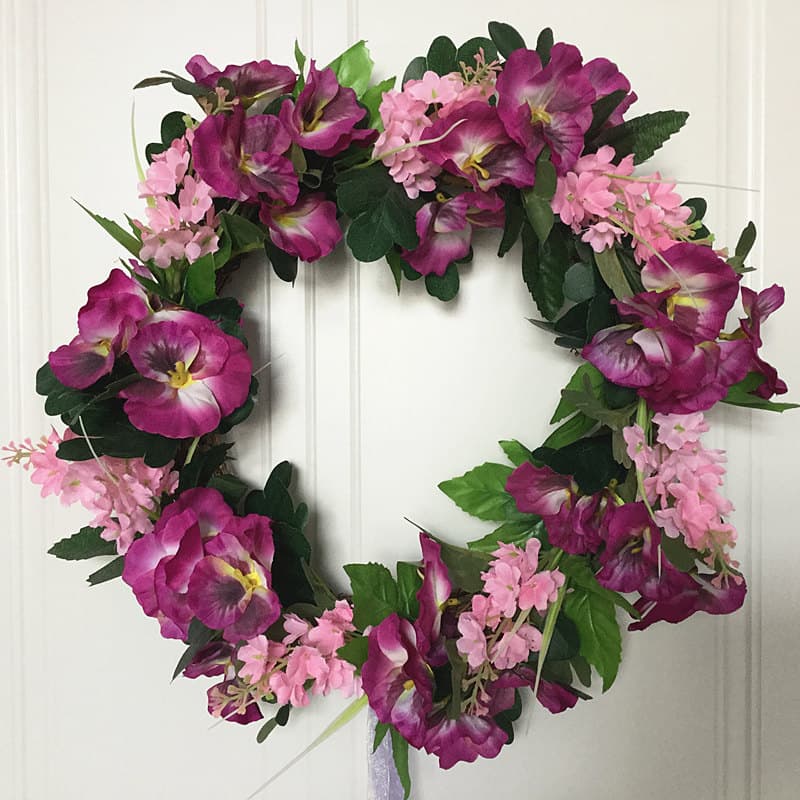 Spring artificial silk flower wreath festival wedding lintel decoration, living room window hanging, Amazon cross-border procurement
