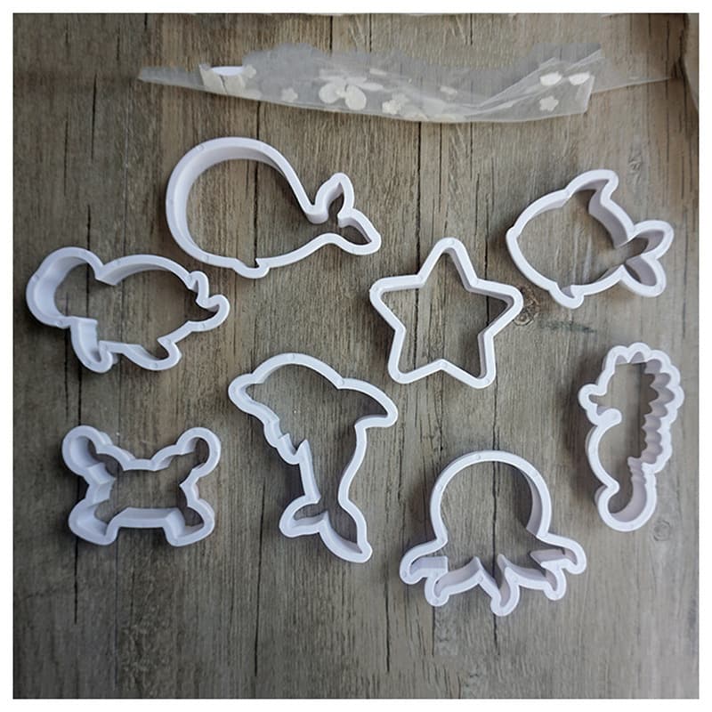 DIY baking sea life series dolphin seahorse starfish sugar plastic biscuit mould