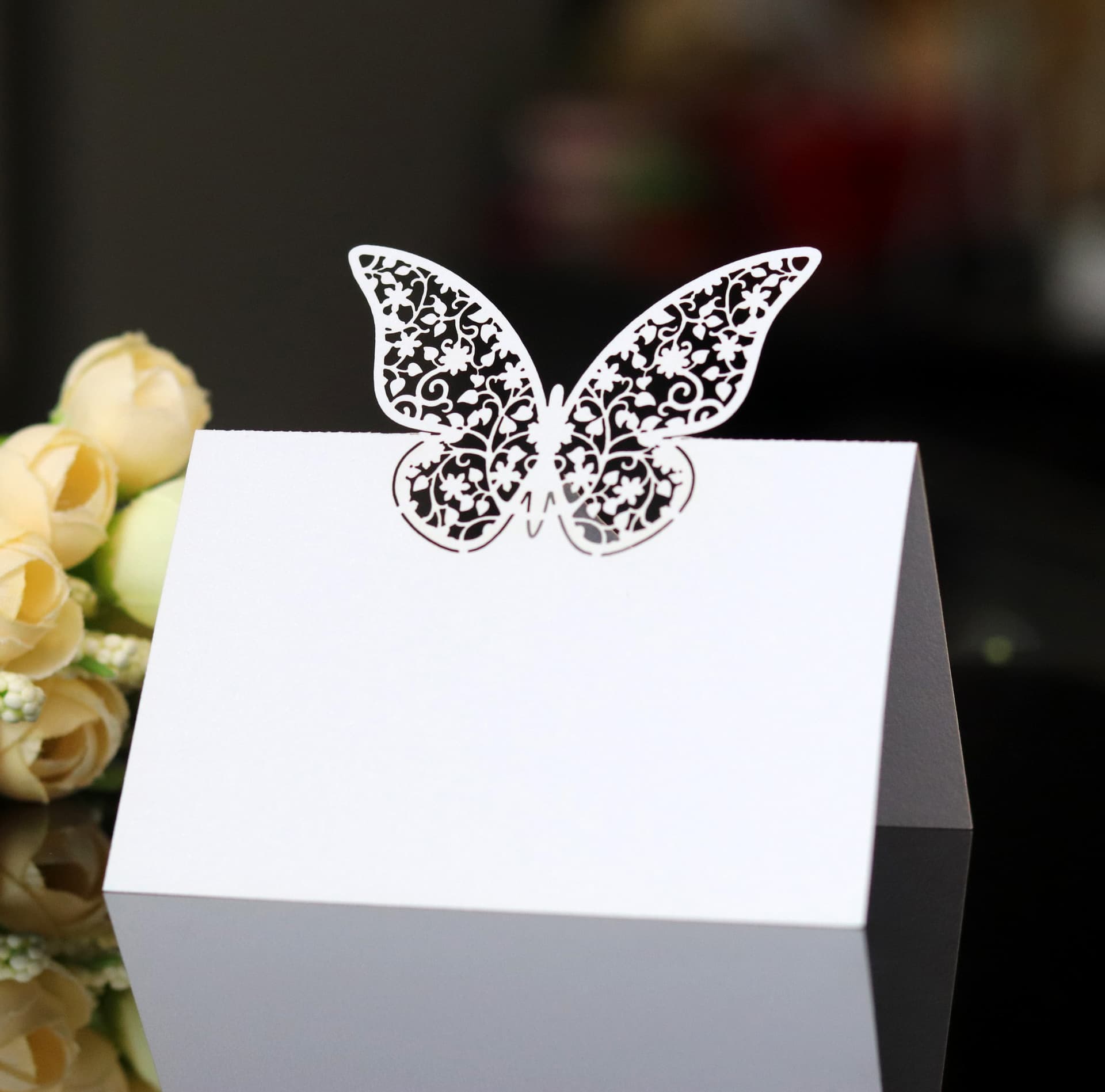 Amazon 3D Butterfly Wedding Place Card Hollow Sign-in Card Wedding Table Card Spot Wholesale