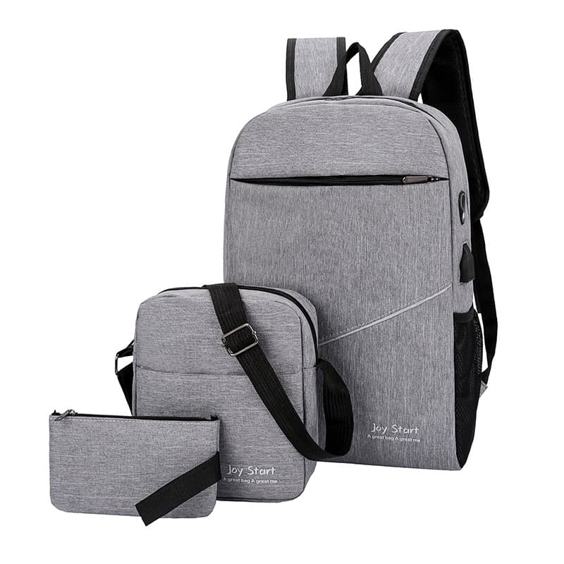 New Export Style Casual Travel Men's Backpack 3-Piece Set Laptop Bag Gift Wholesale Custom