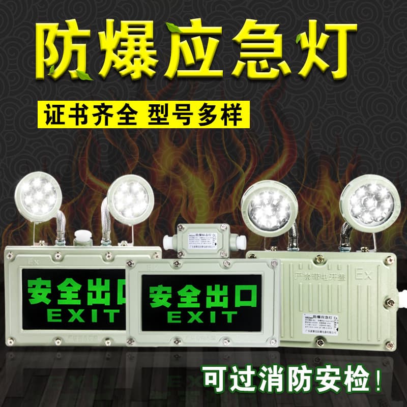 Explosion-proof emergency lighting double-headed light source sign light safety exit fire protection engineering power outage LED emergency lighting