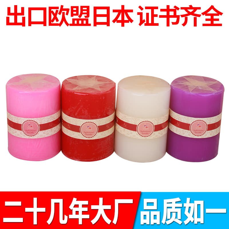 Candle Factory Supply Stock 7x7cm Recessed Top Cylinder Candle White Red for Hotel Bar Club Home Candles